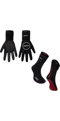 2026 ZONE3 Neopren-Heat- Tech -Wärmehandschuhe & Neopren-Heat- Tech -Wärmesocken NA18UHTGAS101 - Black / Rot