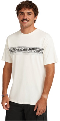 2026 ONeill M&auml;nner Logo Streifen T-Shirt 2850362 - Snow White