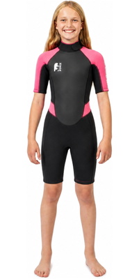 2025 Gul Junior G-Force 3mm Rückenreißverschluss Shorty Neoprenanzug GF3308-B7 - Black / Pink