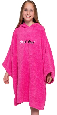 2026 Dryrobe Junior Organic Cotton Hooded Towel Robe V3DRJOCTR - Pink