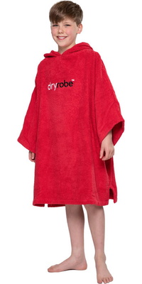 2026 Dryrobe Junior Bademantel Mit Kapuze Aus Bio-Baumwolle V3DRJOCTR - Red