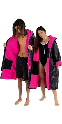 2026 Dryrobe Advance Langarm-Umkleidemantel DALSV3  Schwarz Camo / Pink