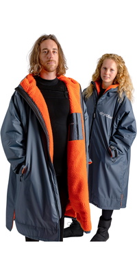 2026 Dryrobe Advance Langarm-Umkleidemantel DALSV3  Dunkelgrau / Orange