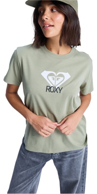 2026 Roxy Frauen Ocean Straßenkunst T-Shirt ERJZT06015 - Oil Green