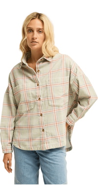 2026 Billabong Womens Stoked On You Overshirt EBJWT00120 - Smoke Green