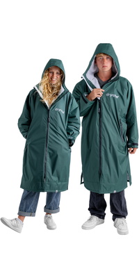 2026 Dryrobe Advance Langarm-Umkleidemantel DALSV3 - Dark Green / Nimbus Cloud