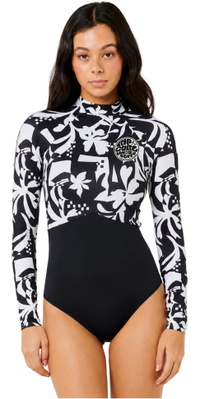 2026 Rip Curl Frauen G-Bomb 1.5mm Lang&auml;rmel R&uuml;ckenrei&szlig;verschluss Fr&uuml;hlings-Neoprenanzug 13ZWSP - Black / White