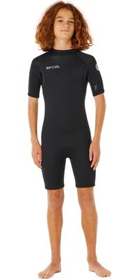2026 Rip Curl Groms Trad 2mm R&uuml;ckenrei&szlig;verschluss Shorty Neoprenanzug 003TSP - Black