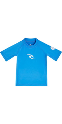2026 Rip Curl Kleinkind Waves UPF-Lycra-Unterhemd Mit Kurzen Ärmeln 136TRV - Blue Gum