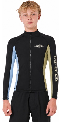2026 Rip Curl Junior Eternal Shred Z / T UPF Long Sleeve Rash Vest 13BBRV - Black