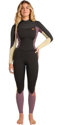 2026 Billabong Frauen Synergy 5/4mm Rückenreißverschluss Neoprenanzug 24BW211604 - Grey Violet