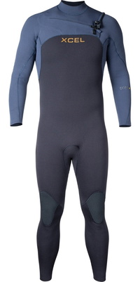 2026 Xcel Männer Comp + 3/2mm Brustreißverschluss Neoprenanzug MN32CPC4 - Black / Blue Nights