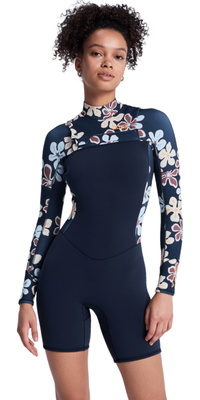 2026 Roxy Frauen Swell Natural 2mm Langärmel Brustreißverschluss Frühlingsanzug Neoprenanzug 26BW243507 - Flower