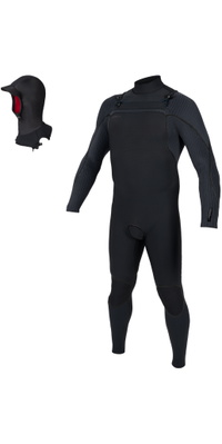 2026 ONeill M&auml;nner Mutant+ 4/3mm Brustrei&szlig;verschluss Mit Kapuze Neoprenanzug 5724 - Black