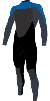 2026 O'Neill Junior Epic 4/3mm R&uuml;ckenrei&szlig;verschluss Neoprenanzug 4216B - Black / Slate / Baliblu
