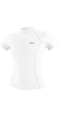 2026 ONeill Womens Basic Skins Short Sleeve Rash Vest 5717 - White