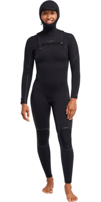2026 Roxy Frauen Elite Xtra Warm 6/5mm Brustrei&szlig;verschluss Mit Kapuze Neoprenanzug ERJW203015 - True Black