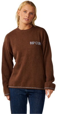 2026 Rip Curl Womens Stephanie Gilmore Sparrow Knitted Sweatshirt 047WKN - Chocolate