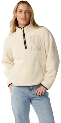 2026 Rip Curl Womens Party Wave Polar Zip Thru Fleece 0EFWFL - Off White