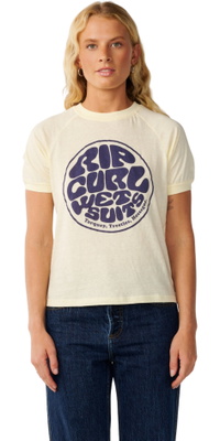 2026 Rip Curl Frauen Stephanie Gilmore Wettie Ringer T-Shirt 0K6WTE - Soft Yellow