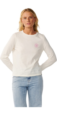 2026 Rip Curl Frauen Partywelle Langarm T-Shirt 0Q8WTE - Off White