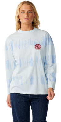 2026 Rip Curl Frauen Stephanie Gilmore Tie Dye Langarm T-Shirt 0QCWTE - Sky Blue