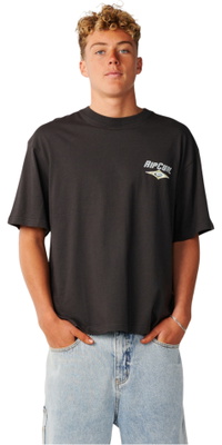 2026 Rip Curl M&auml;nner Erbe-Icon-T-Shirt 12FMTE - Washed Black