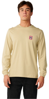 2026 Rip Curl M&auml;nner Stromlinien Abzeichen Langarm T-Shirt 13UMTE - Khaki Sand