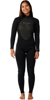 2026 Rip Curl Frauen Omega 4/3mm R&uuml;ckenrei&szlig;verschluss Neoprenanzug 17CWFS - Black