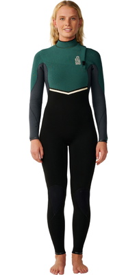 2026 Rip Curl Frauen E-Bomb 4/3mm Zip-frei Neoprenanzug 16LWFS - Dark Green