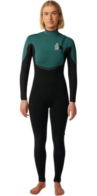 2026 Rip Curl Frauen E-Bomb 4/3mm Zip-frei Neoprenanzug 16LWFS - Dark Green