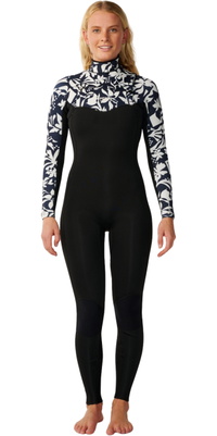 2026 Rip Curl Frauen Dawn Patrol Pro 4/3mm Brustrei&szlig;verschluss Neoprenanzug 16VWFS - Black / White