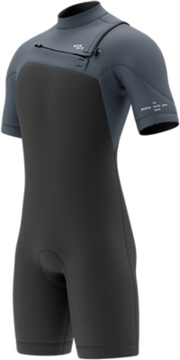 2026 Mystic Männer Motion 3/2mm Brustreißverschluss Shorty Neoprenanzug 35000.270014 - Tidal Blue
