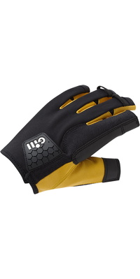 2026 Gill Pro Kurzfingersegelhandschuhe 7443 - Schwarz