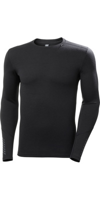 2021 Helly Hansen Mens Lifa Merino Mid Weight Crew Top 49364 - Black