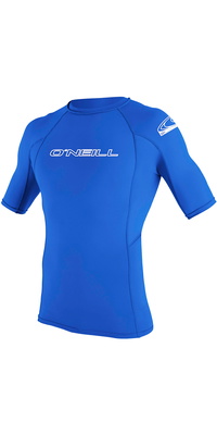 2026 ONeill Basic Skins Short Sleeve Crew Rash Vest 3341 - Pacific