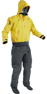 2025 Palm Mens Bora Touring Kayak Drysuit 12382 - Yellow / Jet Grey