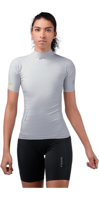 Zhik Frauen Eco Spandex UPF50+ Kurzarm-Oberteil DTP-0067-W-PLT - Platinum
