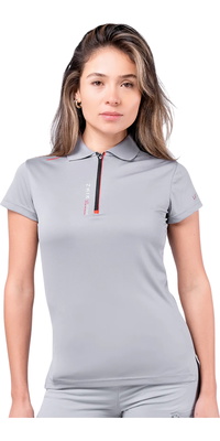 Zhik Frauen UVactive UPF50+ Kurzarm-Zip Sport-Polo ATP-0085-W-GRY - Grey