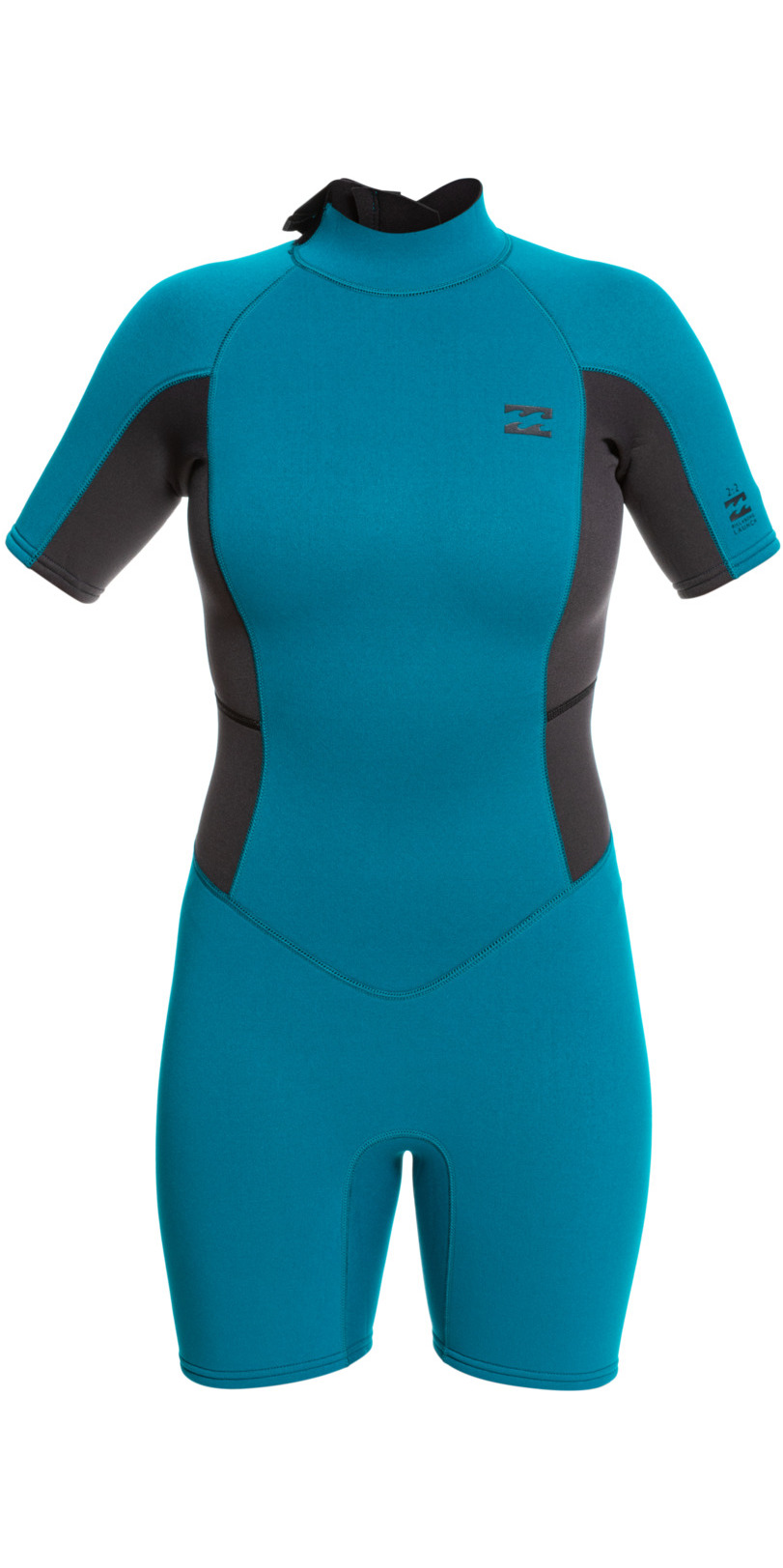 2023 Billabong Frauen Launch 2mm RuckenreiBverschluss Shorty Neoprenanzug ABJW500109 Pacific