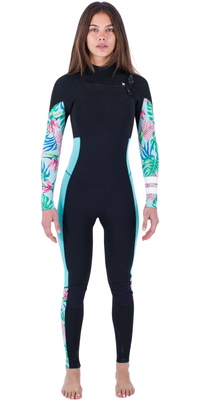 Hurley Frauen Plus Printed 3/2mm Brustreißverschluss Neoprenanzug WFS0012322 - Java Tropical