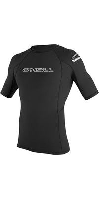 2024 O'neill Basic Skins Kurzarm Crew Rash Vest 3341 - Schwarz