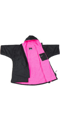 2024 Dryrobe Advance Junior Short Sleeve Change Robe V3 V3KSS - Black / Pink