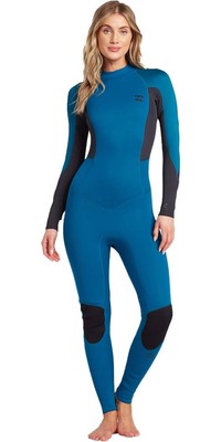 2022 Billabong Womens Launch 4/3mm Back Zip Wetsuit F44G94 - Pacific