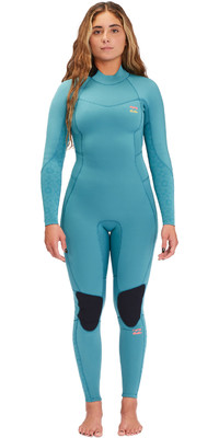 2022 Billabong Womens Synergy 4/3mm Back Zip Wetsuit F44F38 - Marine