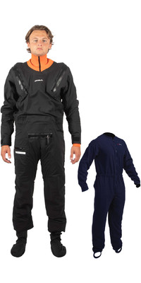 2024 Gul Mnner Code Zero Stretch U-Zip Drysuit & Free Underfleece GM0368-B9 - Black