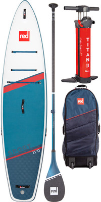 Red Paddle Co 11'0 Sport Stand Up Paddle Board , Tasche, Pumpe, Paddel &amp; Leine - Prime Package