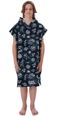 2022 Rip Curl Junior Printed Change Robe / Poncho 003BTO - Black