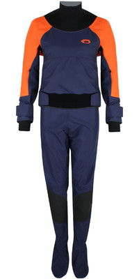 2024 Typhoon Frauen Hendra Hinge Zip Drysuit 100185 - Orange / Navy