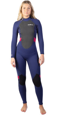 2024 Gul Womens Response 3/2mm Back Zip Wetsuit RE1319-C1 - Navy / Paisley